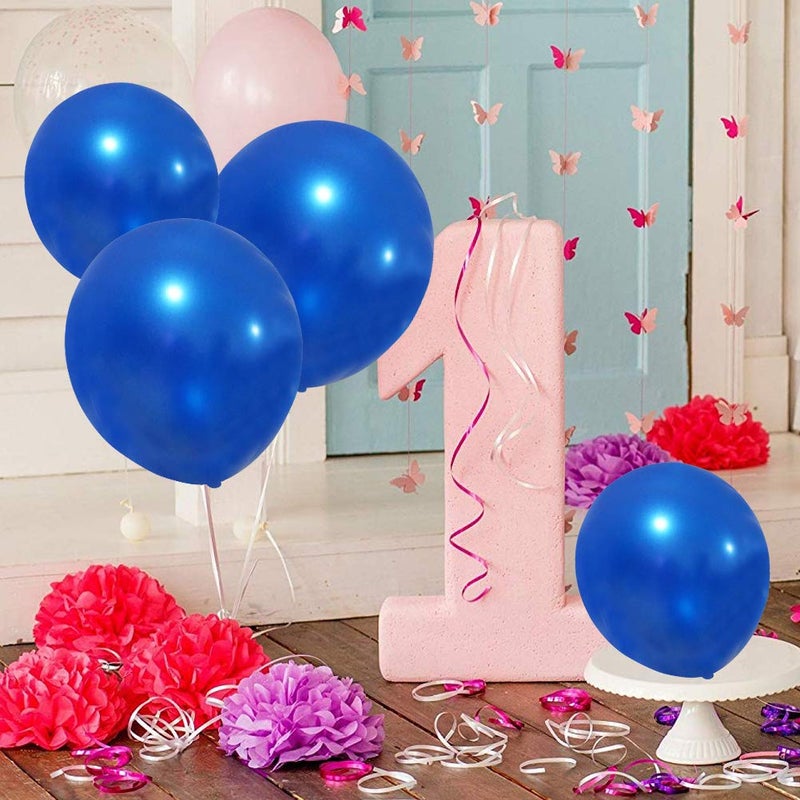 GaesQae Royal Blue Balloon,100pcs 12 inch Blue balloons for Birthday Party Decoration Wedding Baby Shower Graduation Decoration. - Image 3